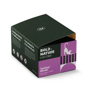 Bold by Nature CAT - Frozen Raw Turkey Patties Cat Food (1.36kg/3lb) - Small Purple Box