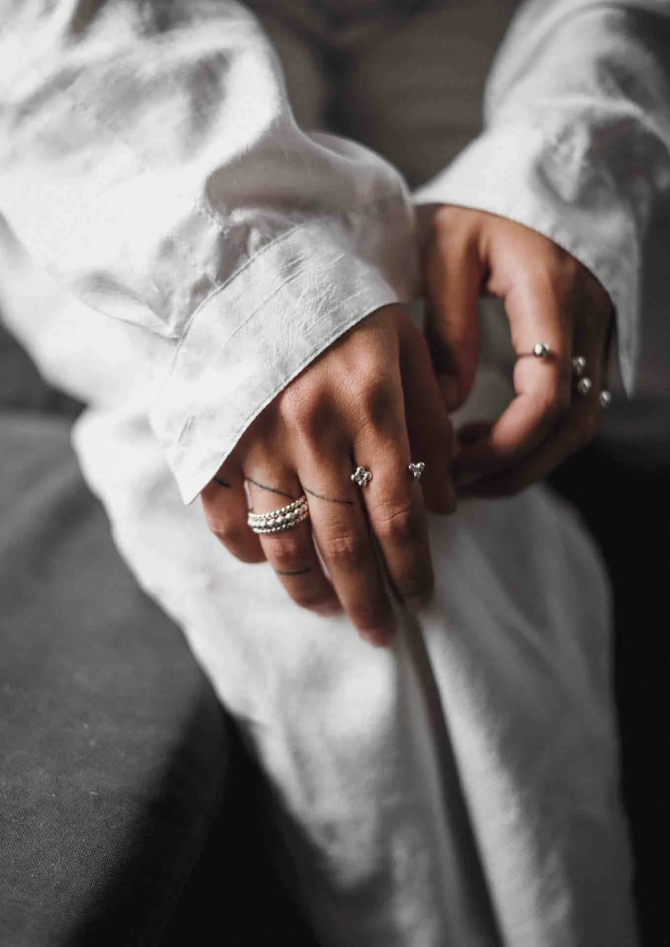 Bold Champagne Ring Silver