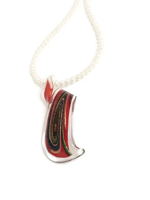 Bold Handmade Glass Pendant Necklace - Sharon