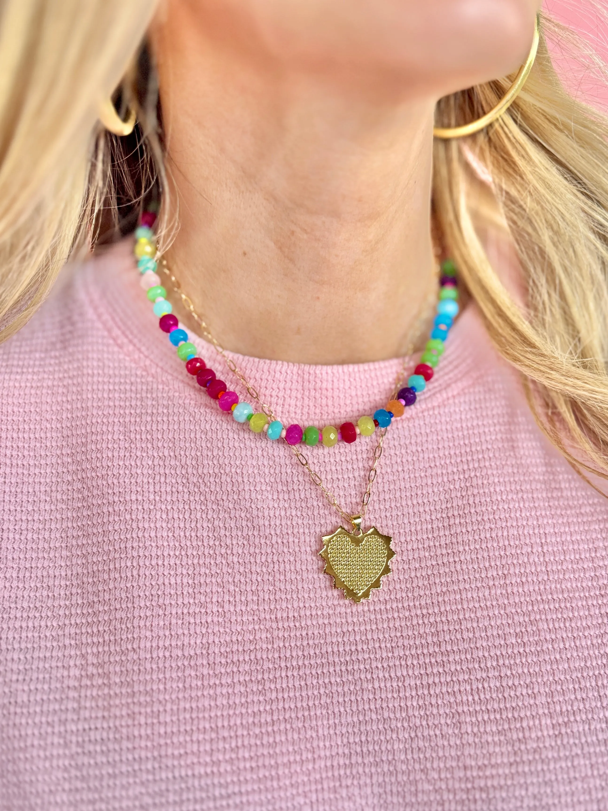 Bold Heart Charm Necklace
