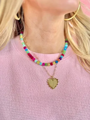 Bold Heart Charm Necklace
