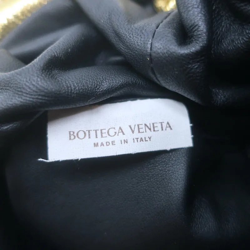 Bottega Veneta Mini Pouch Crossbody Bag Gold Metallic Crinkled Leather NEW