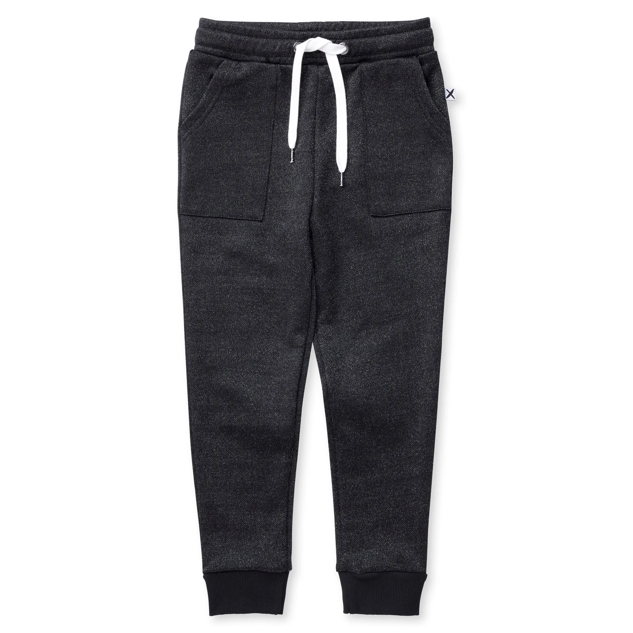 Box Pocket Sparkle Trackies - Black Sparkle