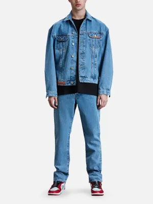 Boxy Fit Denim Ceket - Mavi