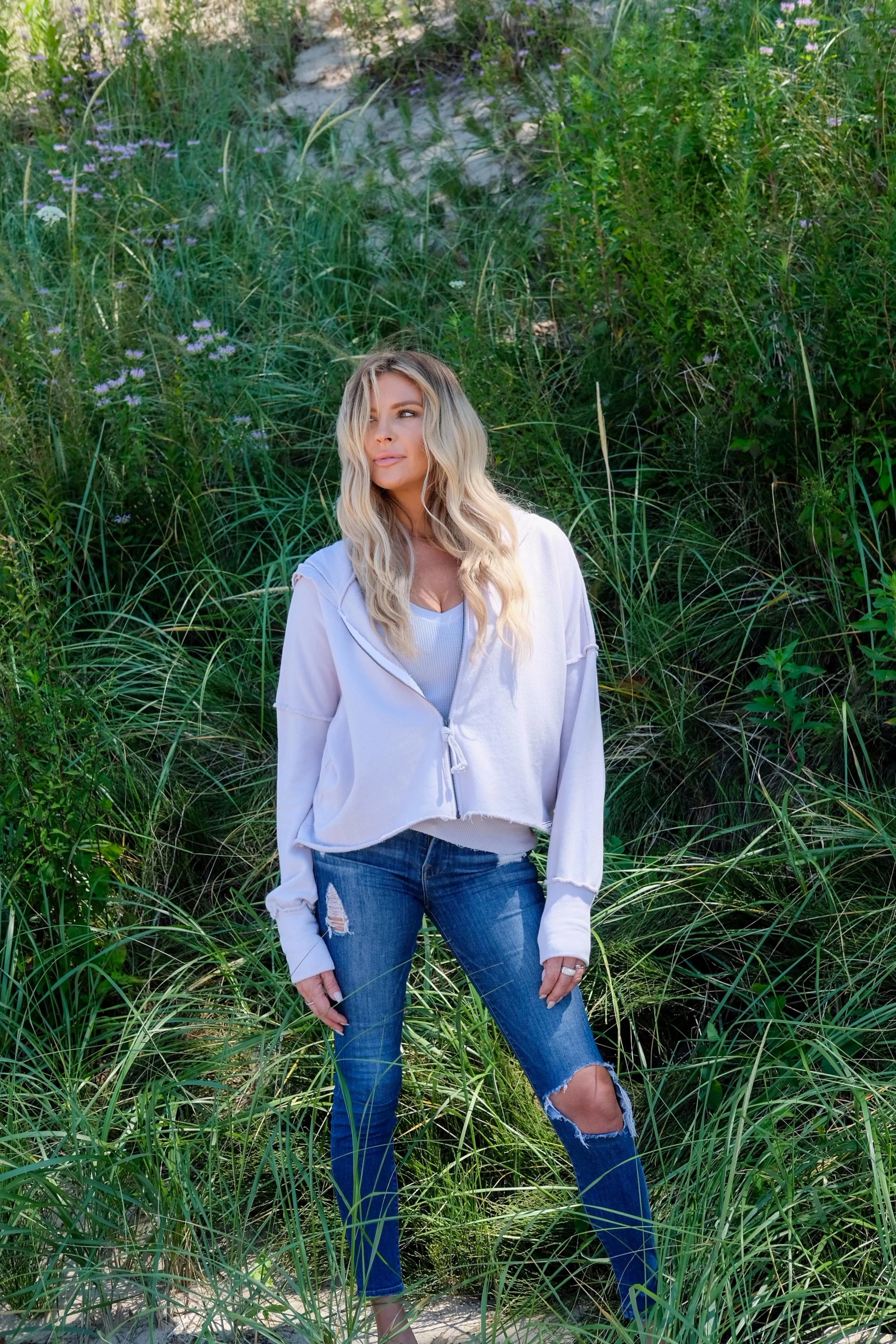 BOXY ZIP HOODIE - ANTIQUE