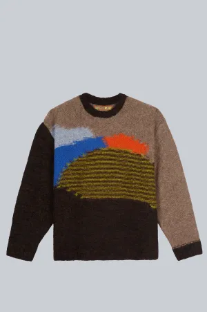 BRAIN DEAD BOXY KNIT SWEATER BROWN