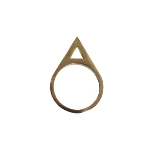 Brass Open Triangle Spike Ring