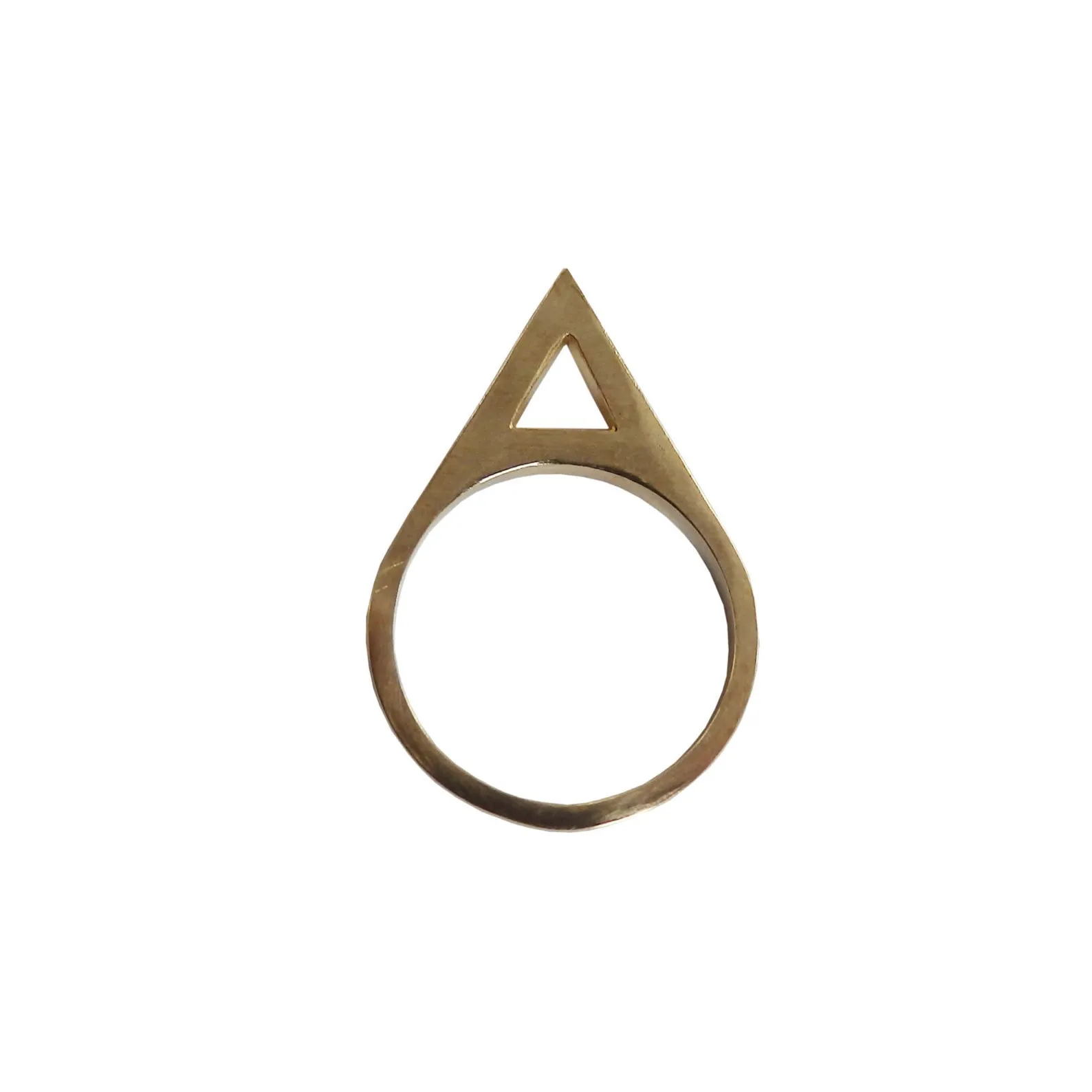 Brass Open Triangle Spike Ring