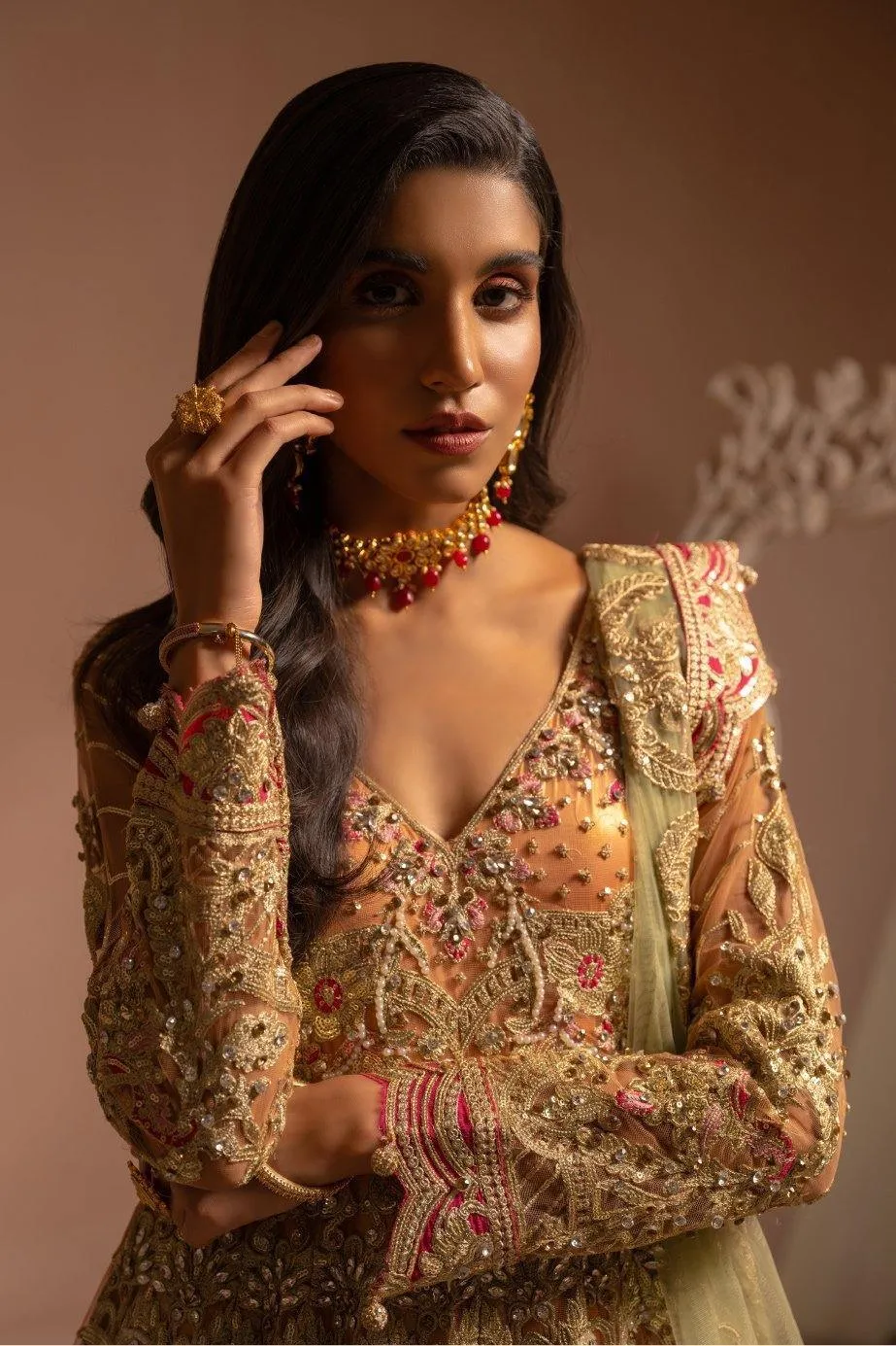 Bridal Maxi - Centaur (E-05)) | Maryum N Maria Luxury Bridal Collections | Embroidered Wedding Suits