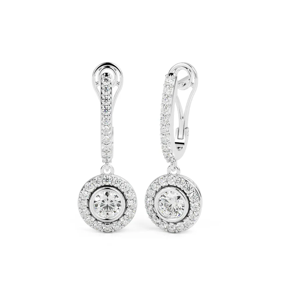 Bright Light Lever Back Earrings 2 Natural Diamonds in White Gold