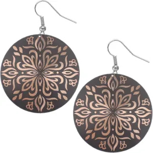 Brown Thin Stencil Design Earrings