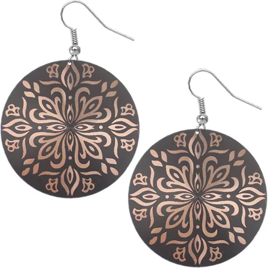 Brown Thin Stencil Design Earrings