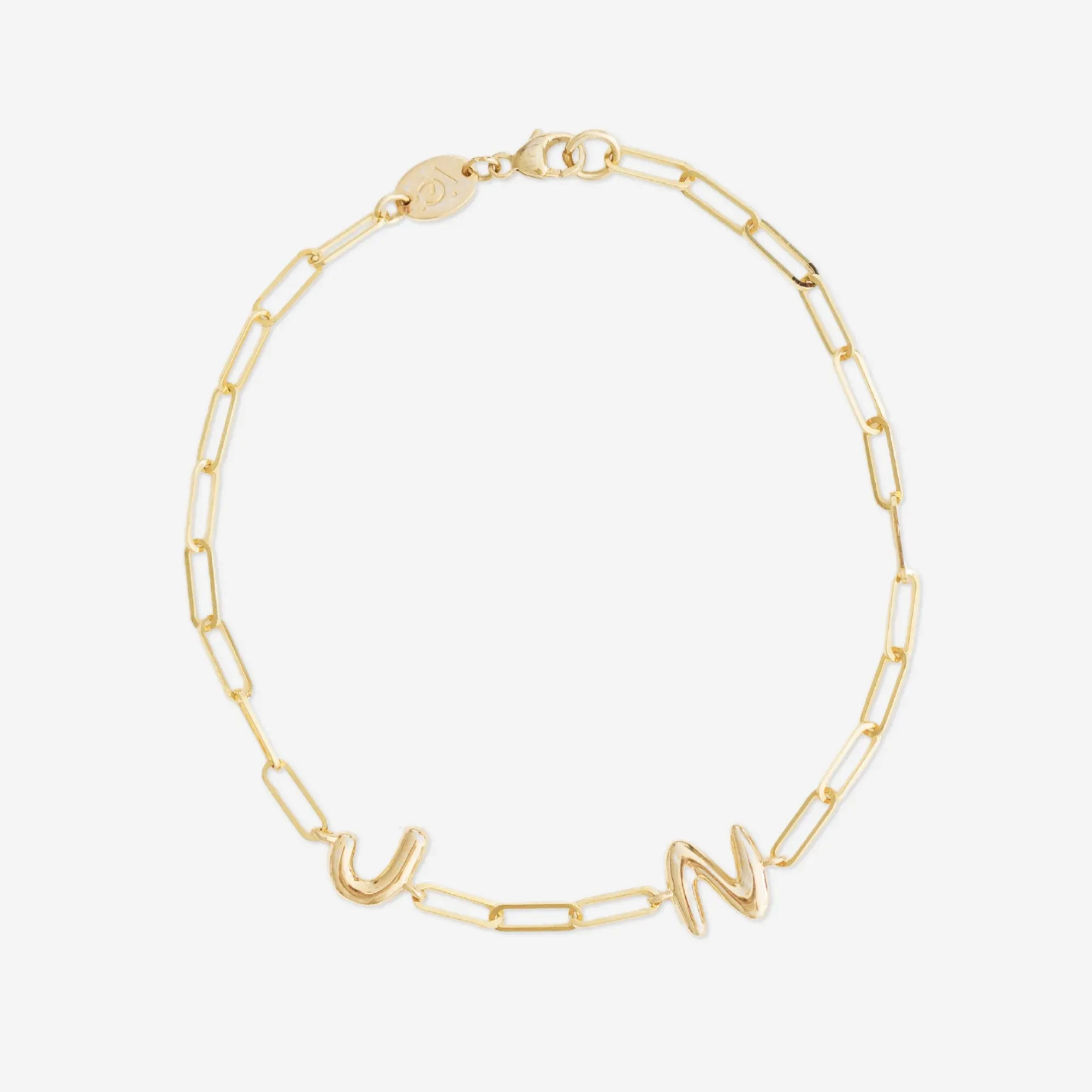 Bubble Letter Charm Bracelet