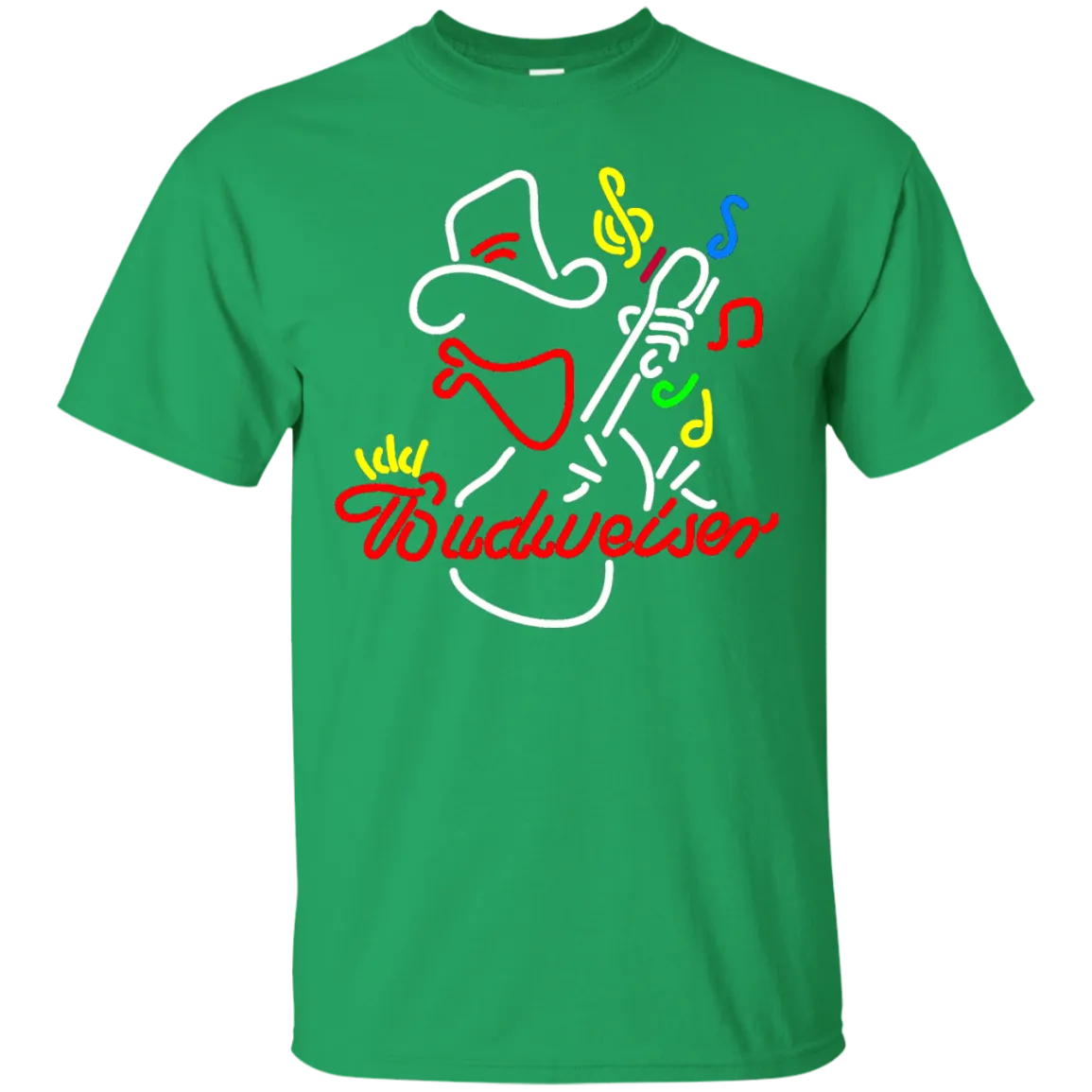 Budweiser Beer T-Shirt Custom Designed Graphic Pattern Cowboy Guitar