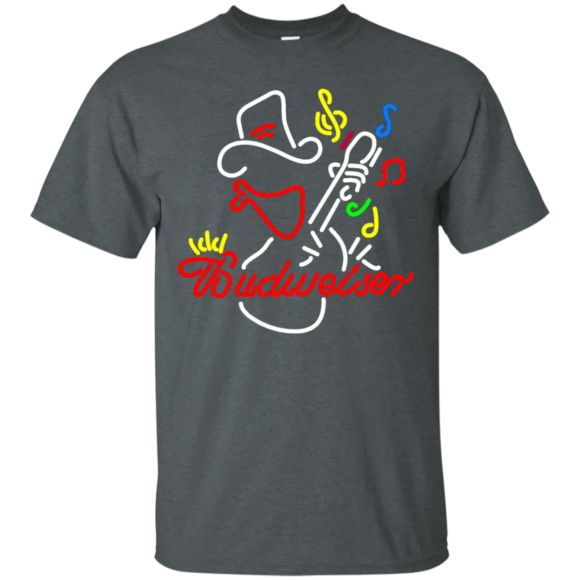 Budweiser Beer T-Shirt Custom Designed Graphic Pattern Cowboy Guitar