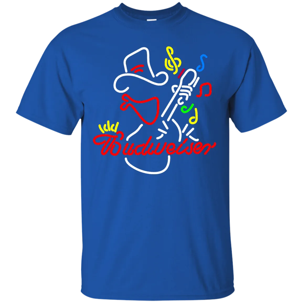 Budweiser Beer T-Shirt Custom Designed Graphic Pattern Cowboy Guitar