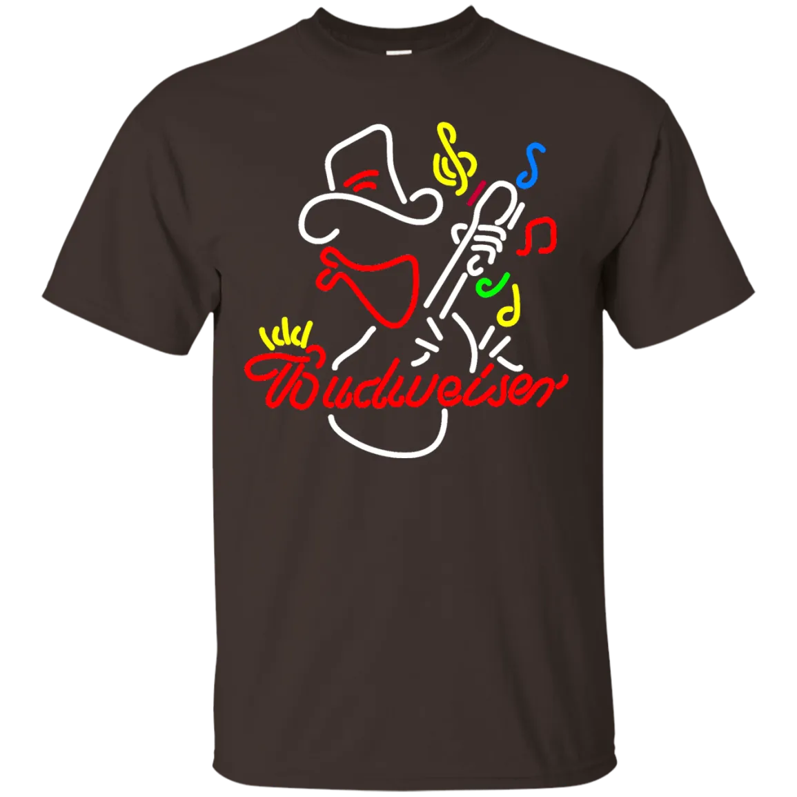 Budweiser Beer T-Shirt Custom Designed Graphic Pattern Cowboy Guitar