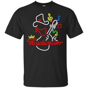 Budweiser Beer T-Shirt Custom Designed Graphic Pattern Cowboy Guitar