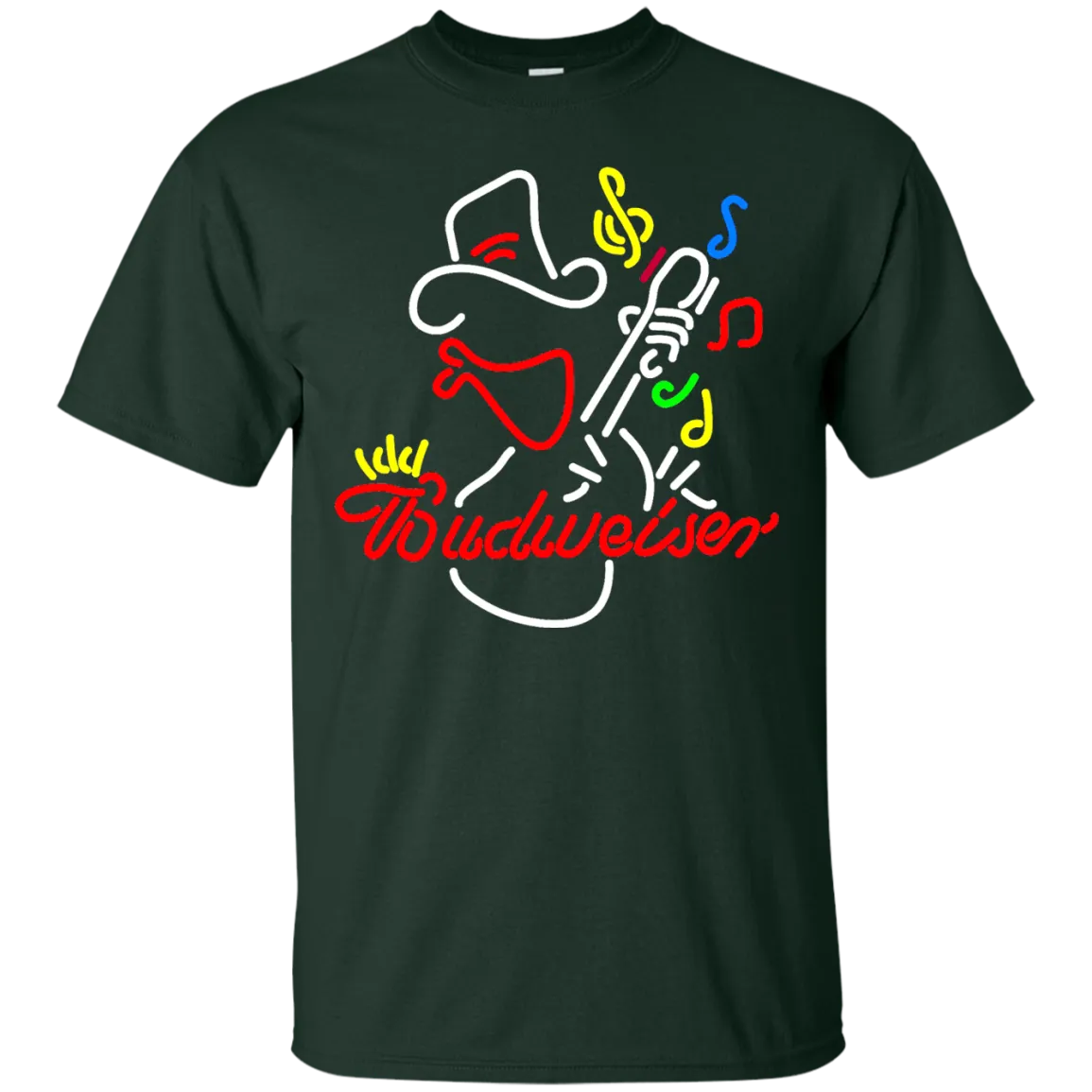 Budweiser Beer T-Shirt Custom Designed Graphic Pattern Cowboy Guitar