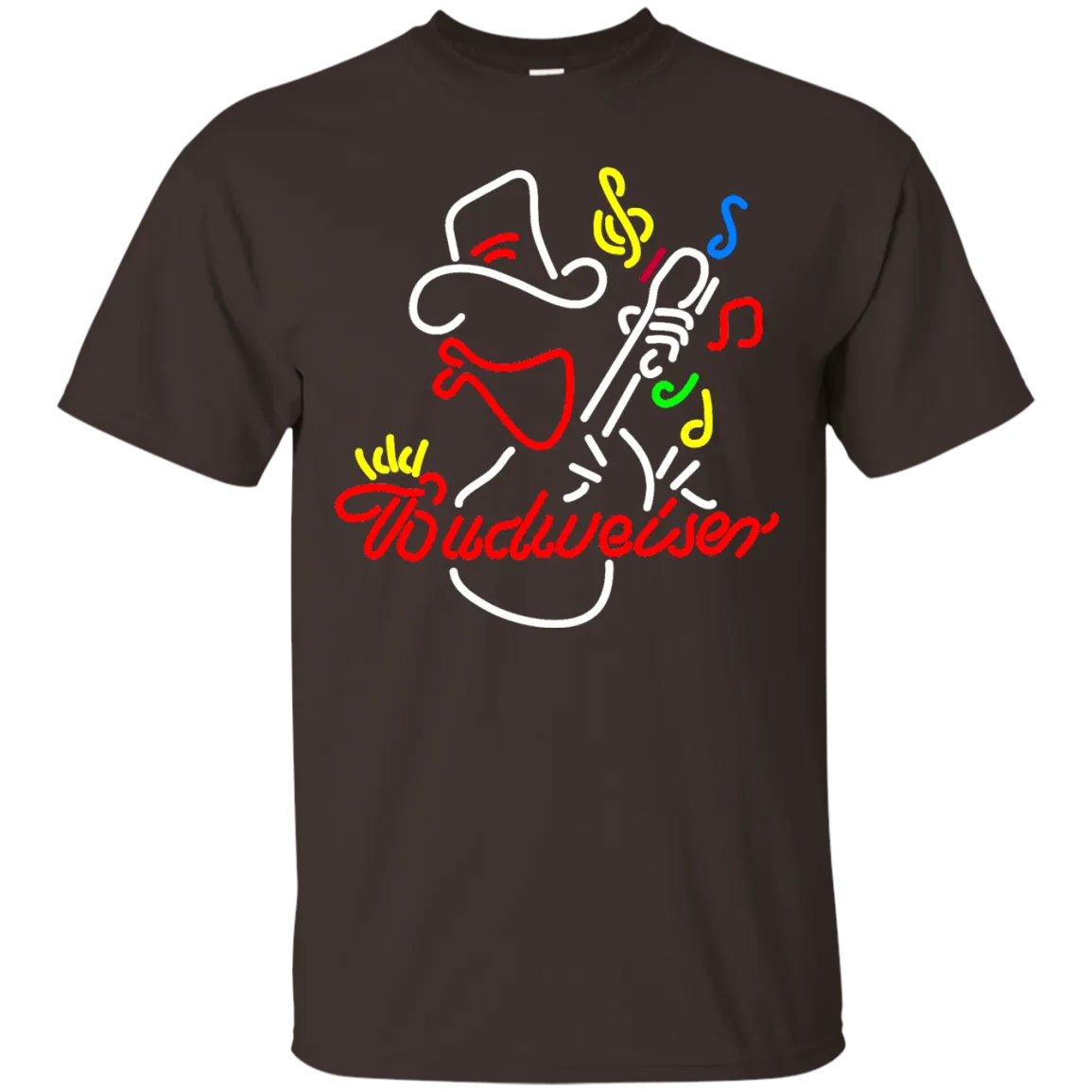 Budweiser Beer T-Shirt Custom Designed Graphic Pattern Cowboy Guitar