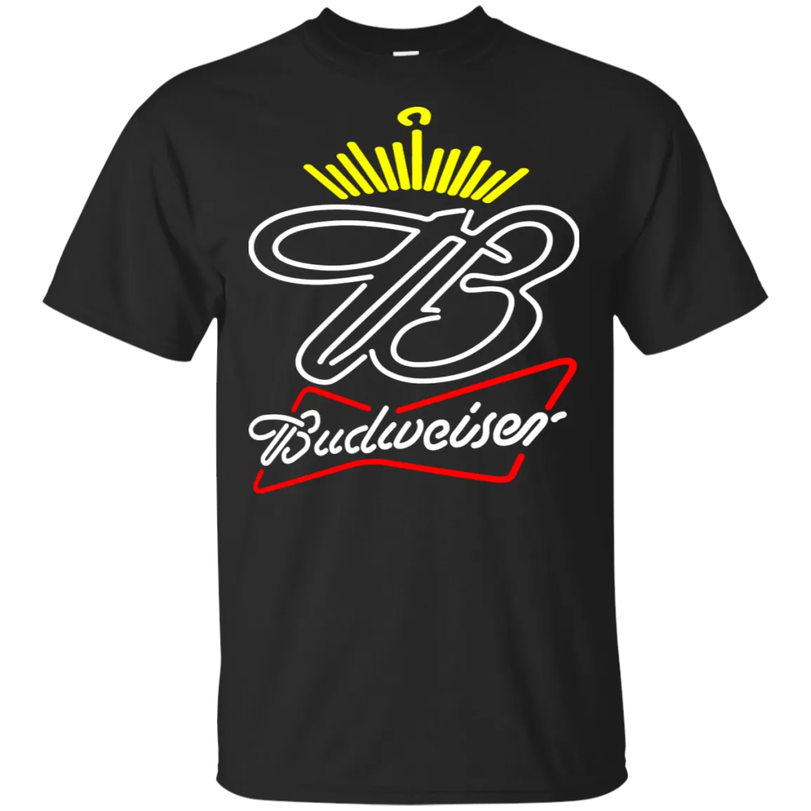 Budweiser Beer T-Shirt Custom Designed Neon Style