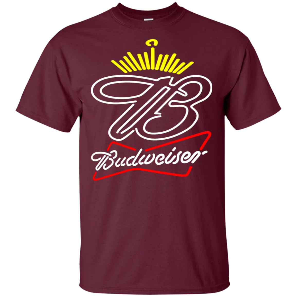 Budweiser Beer T-Shirt Custom Designed Neon Style