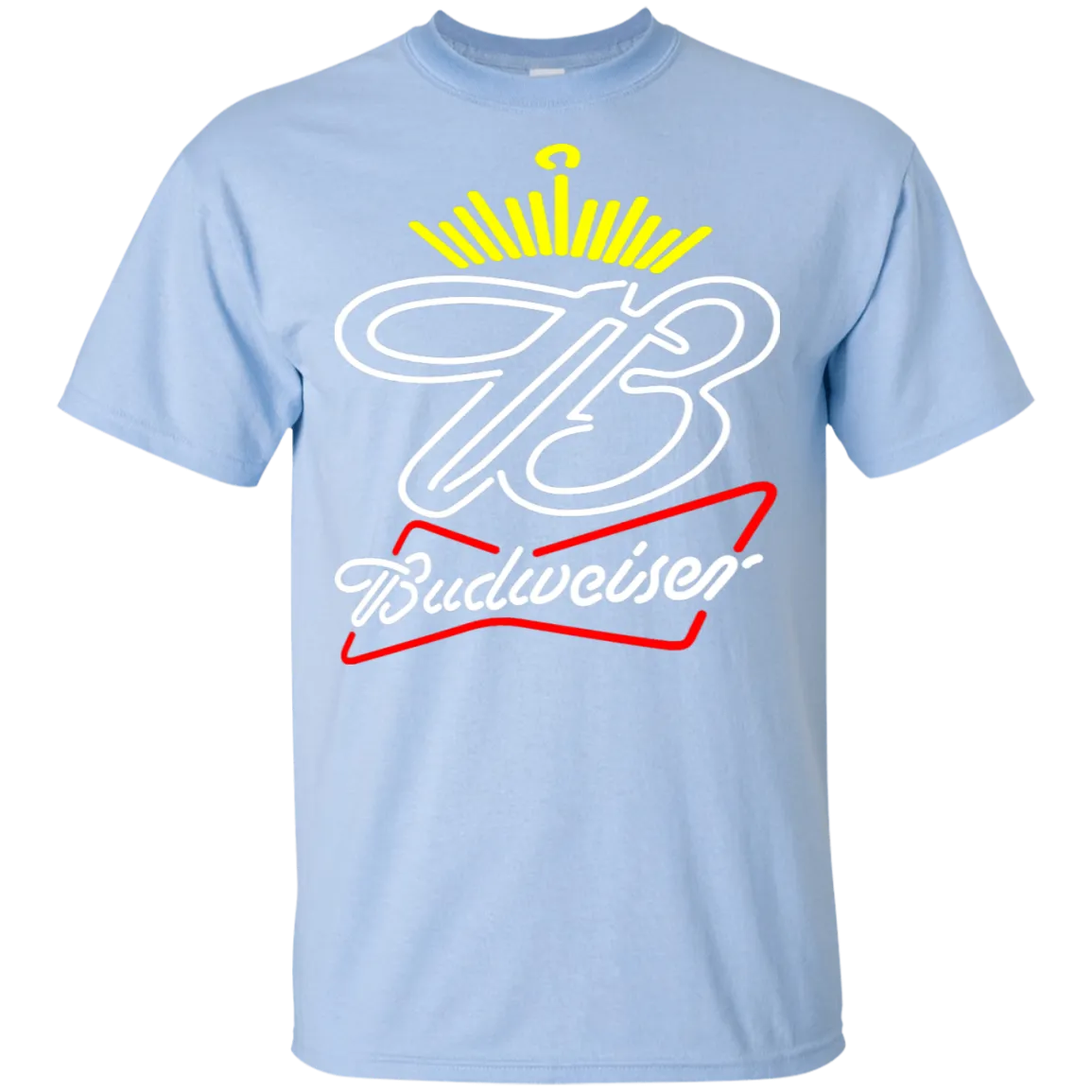 Budweiser Beer T-Shirt Custom Designed Neon Style