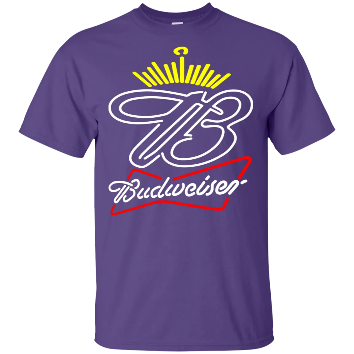 Budweiser Beer T-Shirt Custom Designed Neon Style
