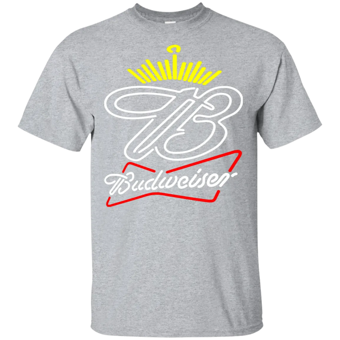 Budweiser Beer T-Shirt Custom Designed Neon Style