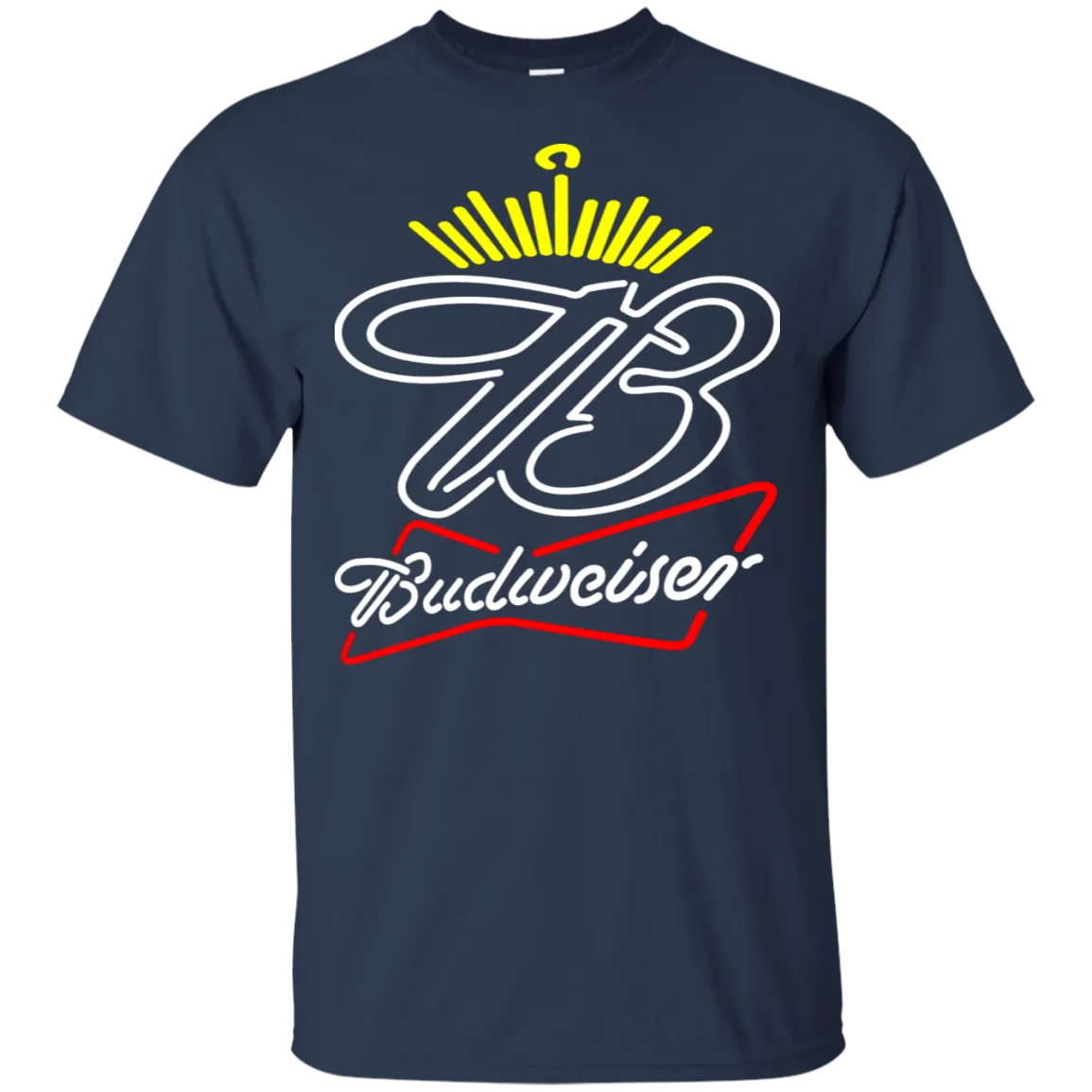 Budweiser Beer T-Shirt Custom Designed Neon Style