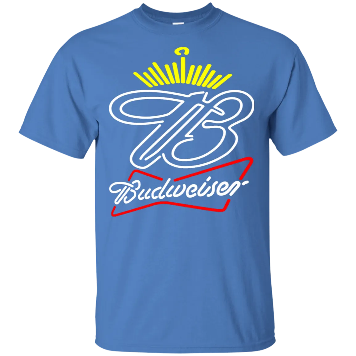 Budweiser Beer T-Shirt Custom Designed Neon Style