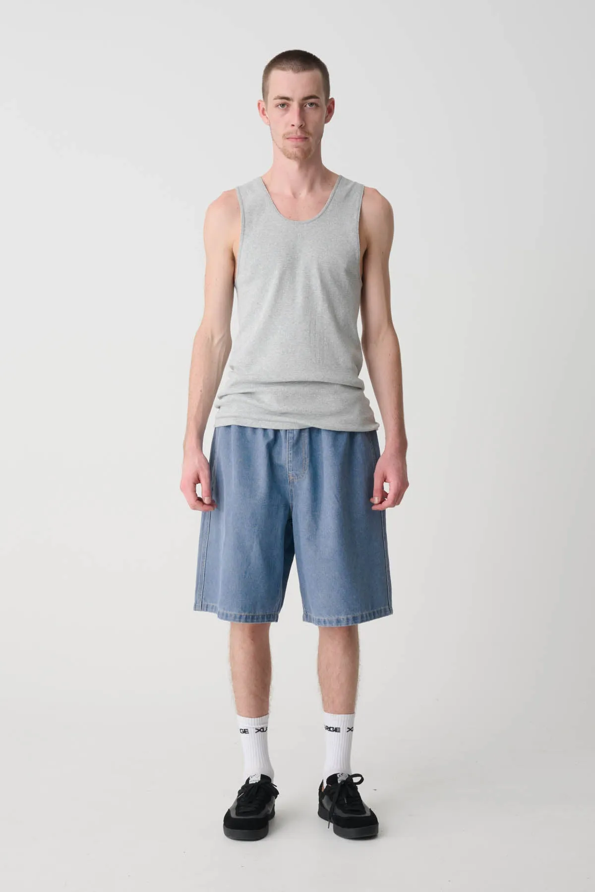 BULL DENIM 91 ELASTIC SHORT - MID BLUE DENIM