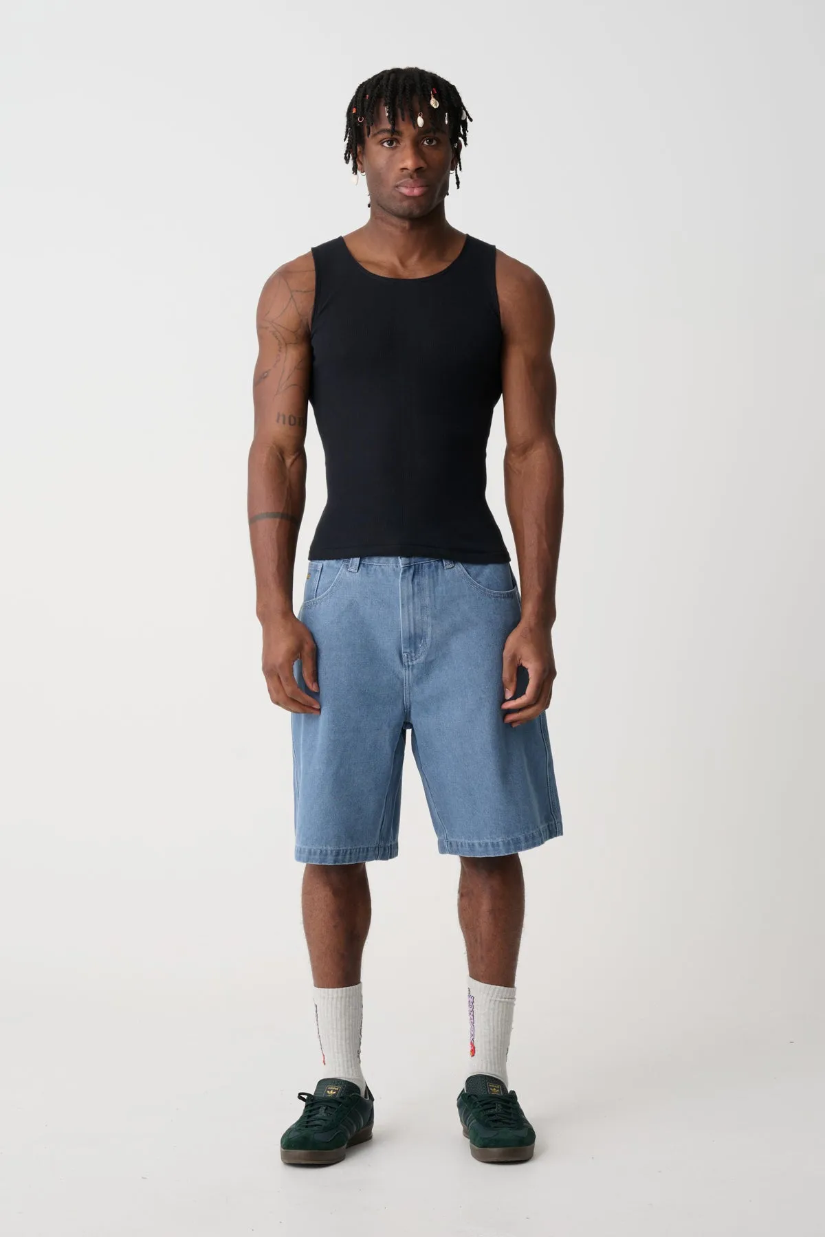 BULL DENIM 91 EMB SHORT - Mid Blue