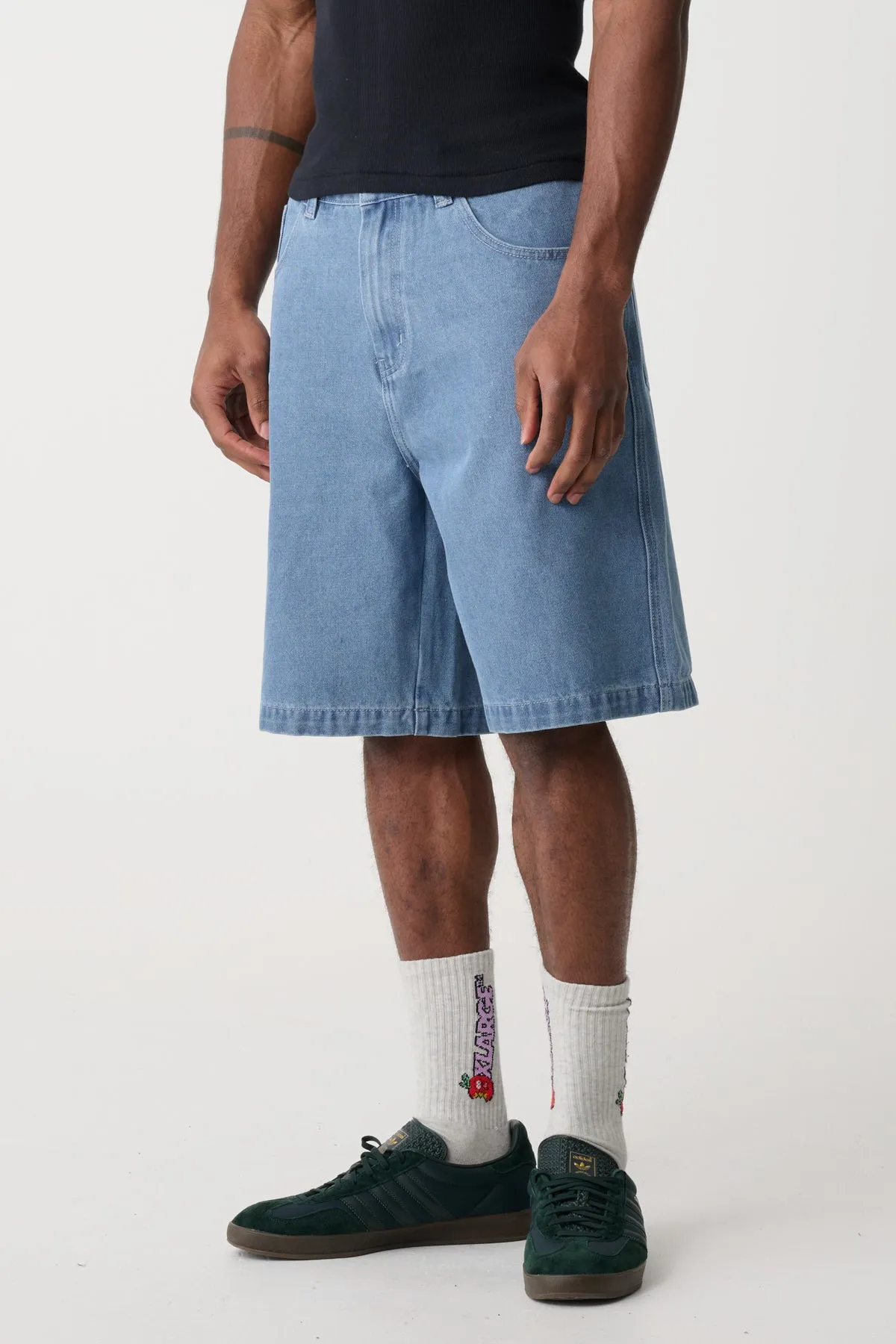 BULL DENIM 91 EMB SHORT - Mid Blue