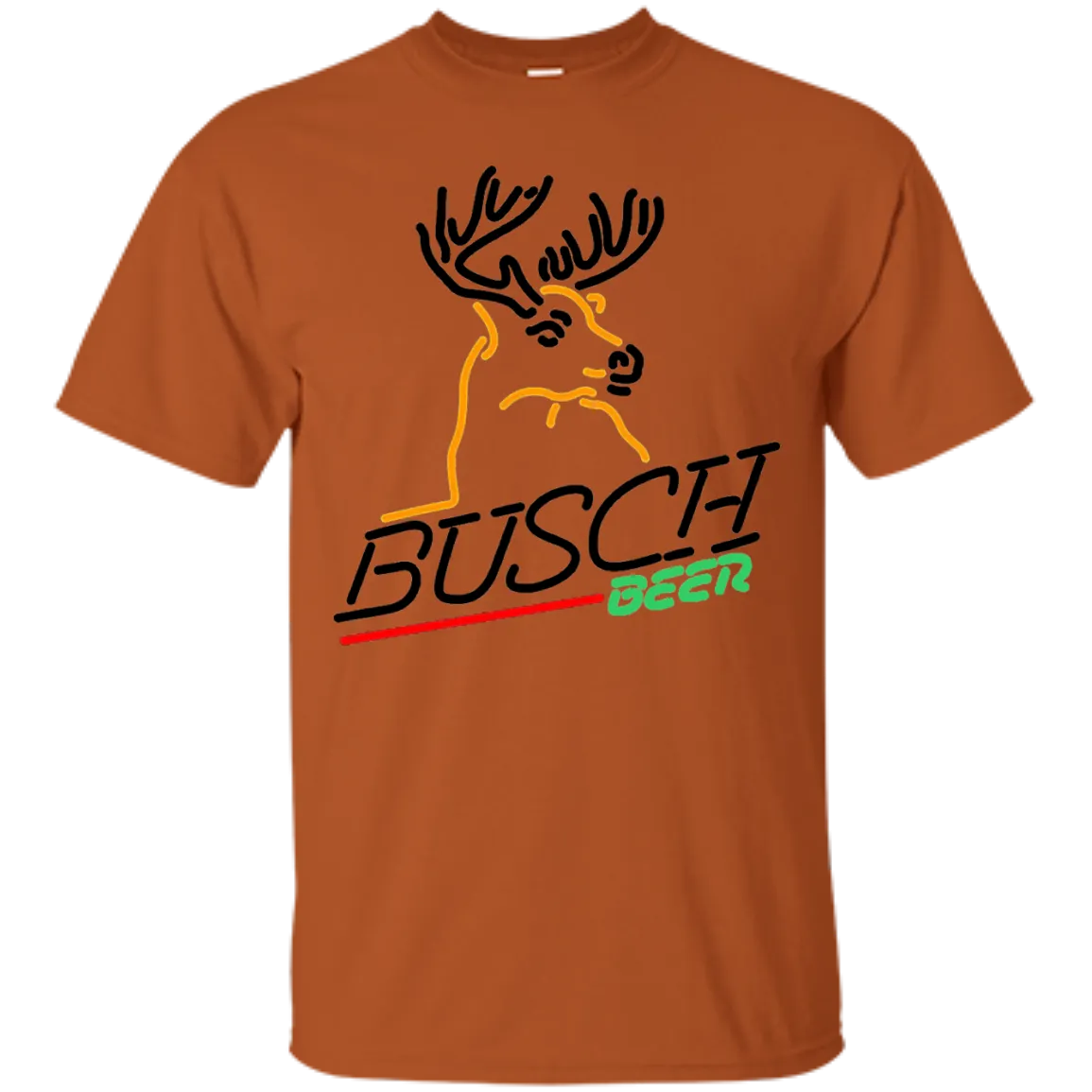 Busch Beer T-Shirt Custom Designed Graphic Deer Pattern