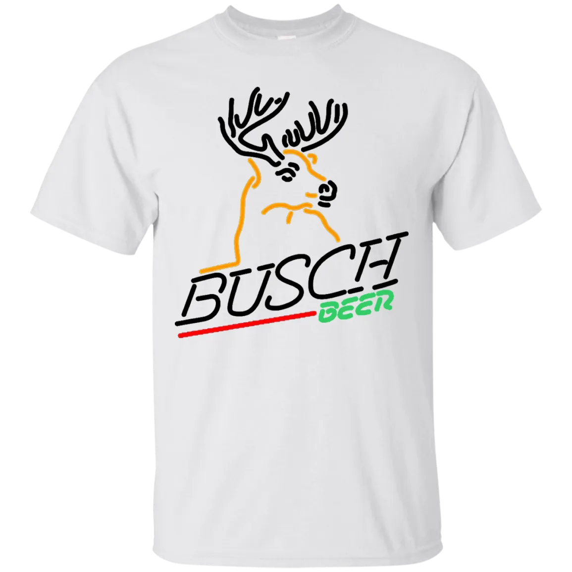 Busch Beer T-Shirt Custom Designed Graphic Deer Pattern