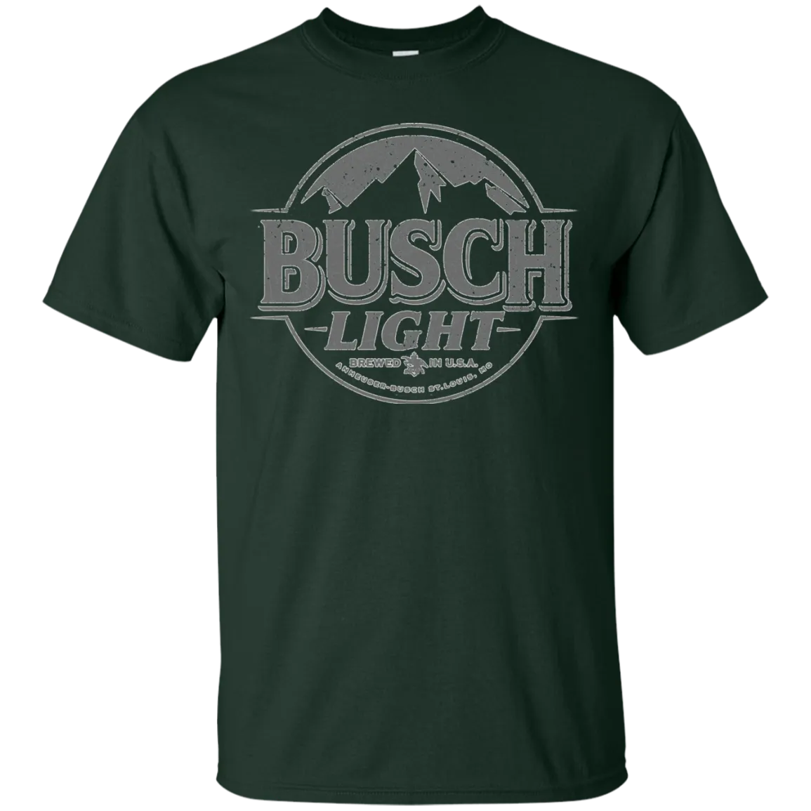 Busch Light Beer T-Shirt Custom Designed Gray Worn Label Pattern