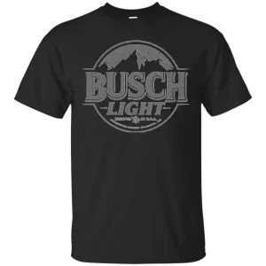 Busch Light Beer T-Shirt Custom Designed Gray Worn Label Pattern