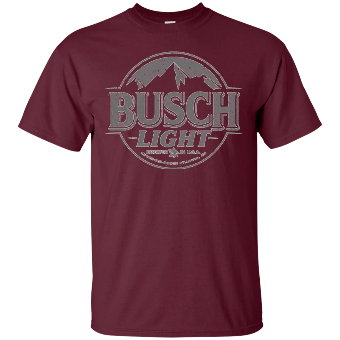 Busch Light Beer T-Shirt Custom Designed Gray Worn Label Pattern