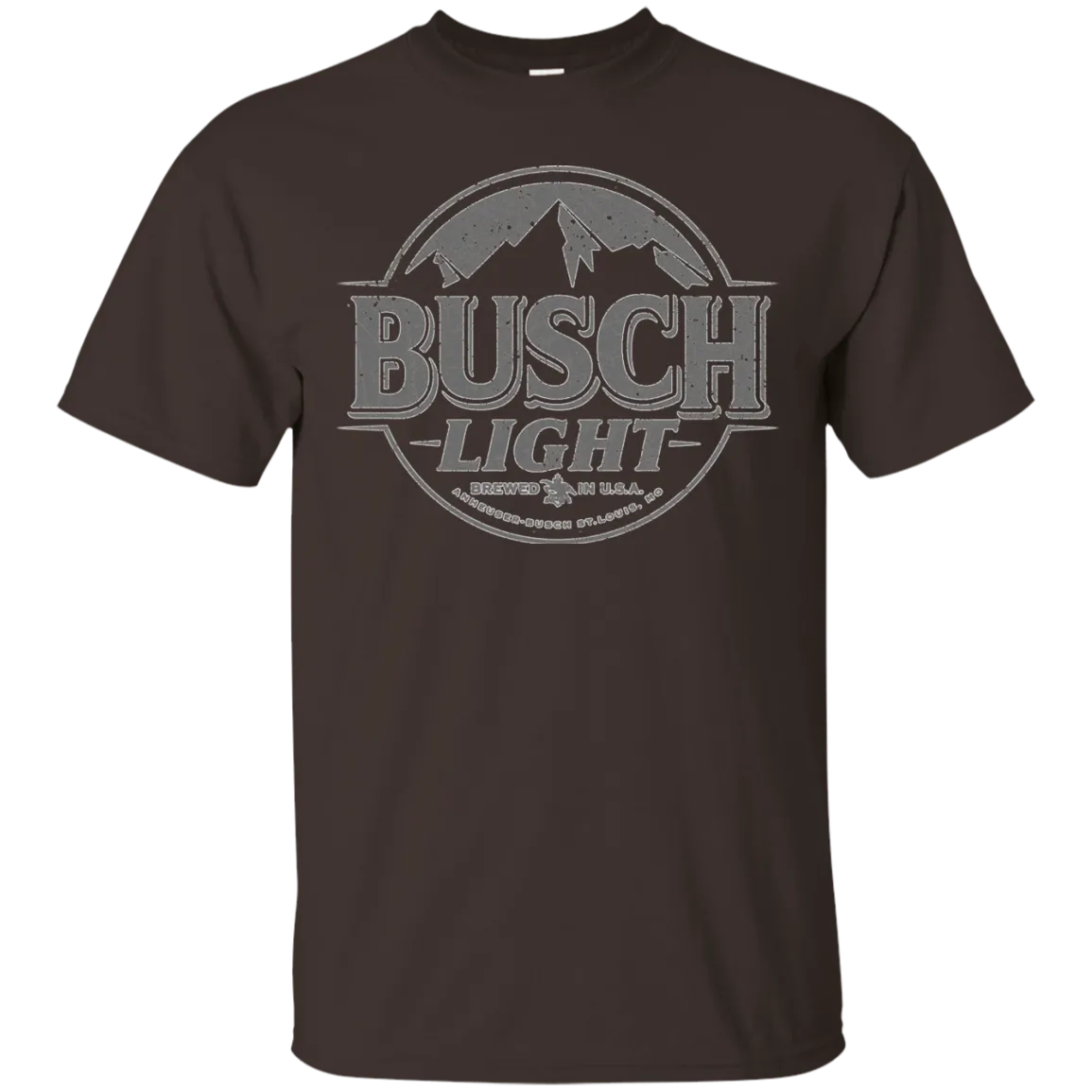 Busch Light Beer T-Shirt Custom Designed Gray Worn Label Pattern