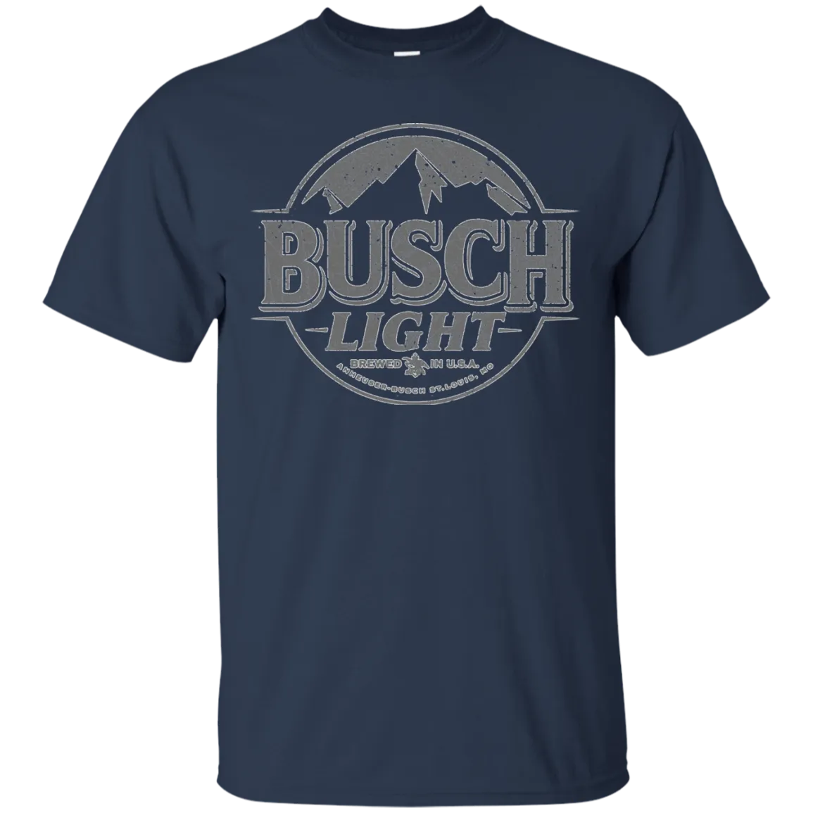 Busch Light Beer T-Shirt Custom Designed Gray Worn Label Pattern