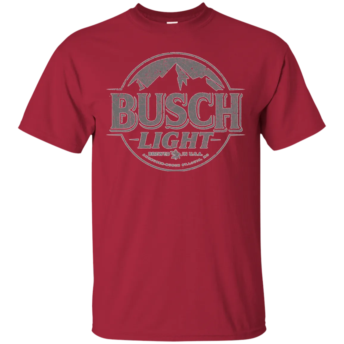 Busch Light Beer T-Shirt Custom Designed Gray Worn Label Pattern