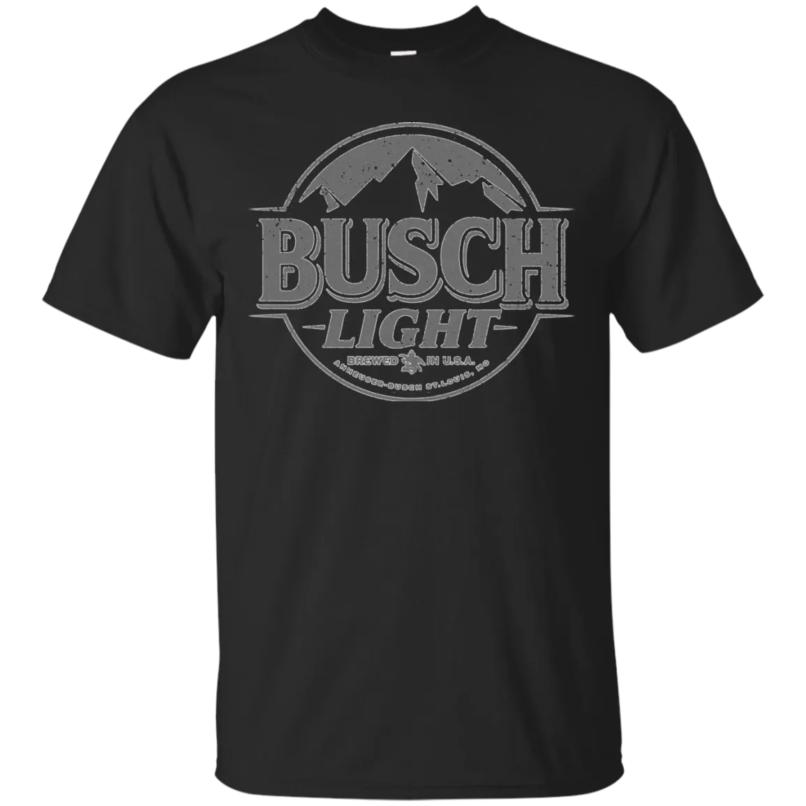 Busch Light Beer T-Shirt Custom Designed Gray Worn Label Pattern
