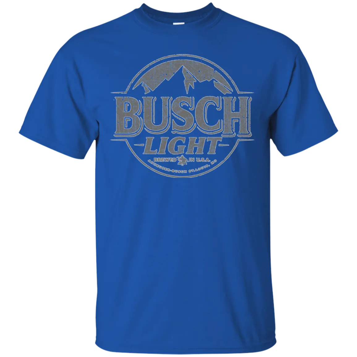 Busch Light Beer T-Shirt Custom Designed Gray Worn Label Pattern