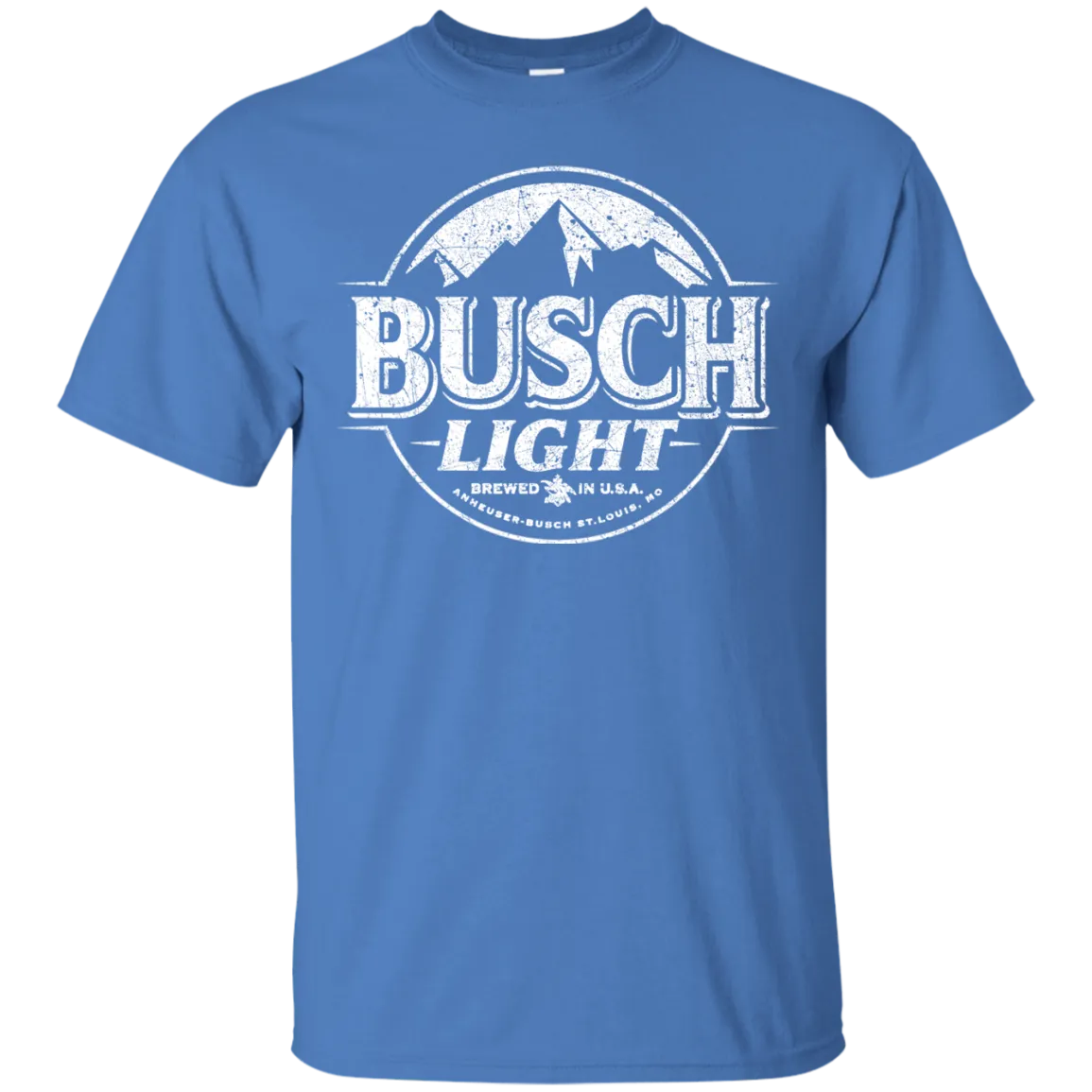 Busch Light Beer T-Shirt Custom Designed White Worn Label Pattern