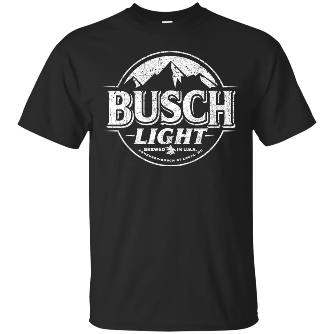 Busch Light Beer T-Shirt Custom Designed White Worn Label Pattern