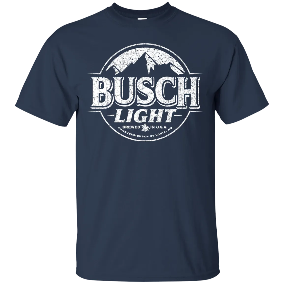 Busch Light Beer T-Shirt Custom Designed White Worn Label Pattern