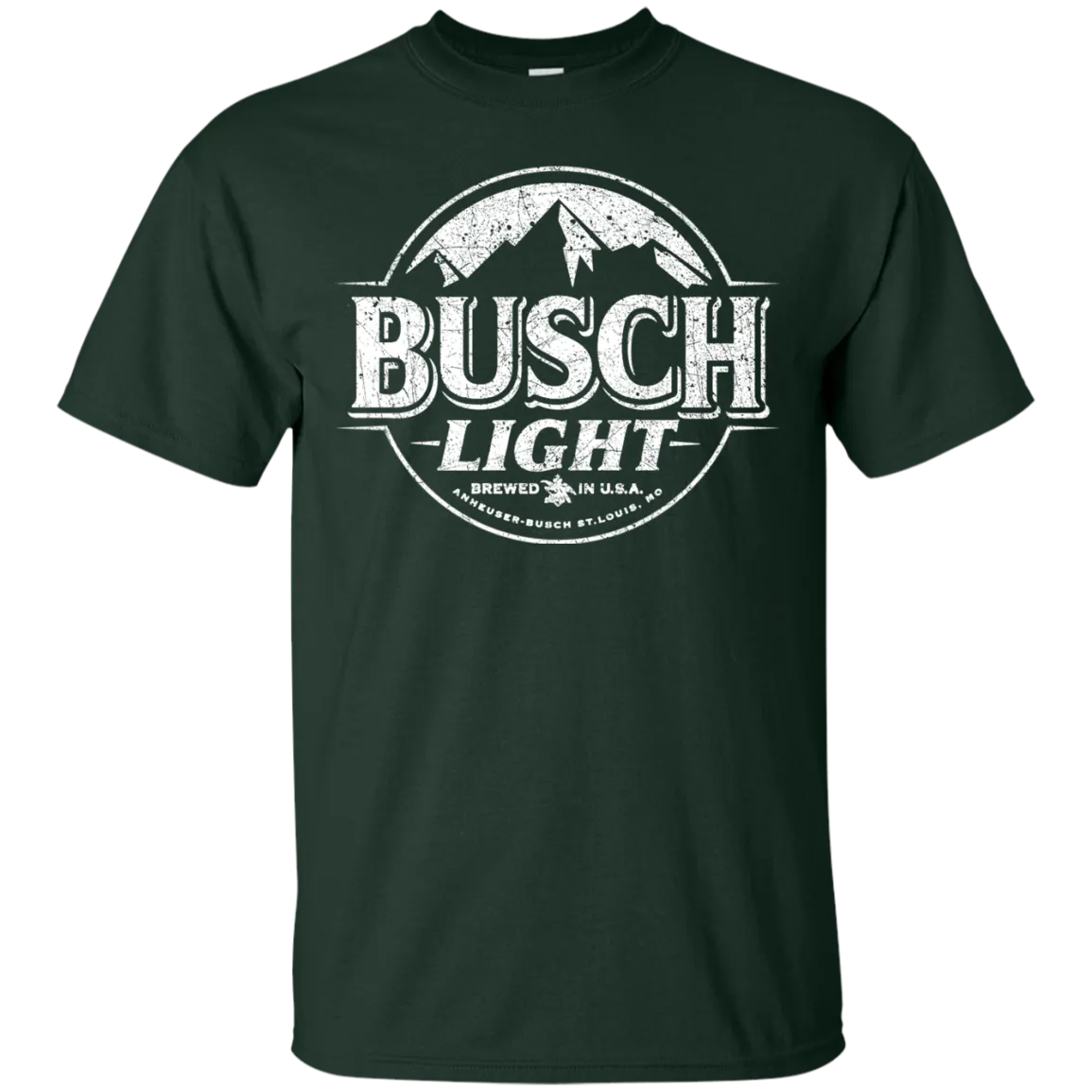Busch Light Beer T-Shirt Custom Designed White Worn Label Pattern