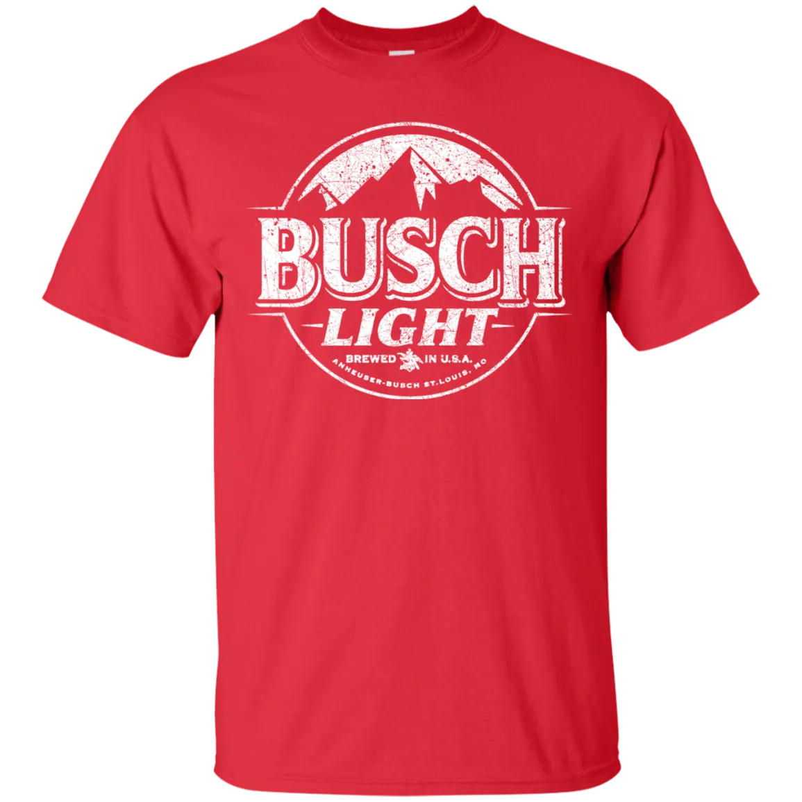 Busch Light Beer T-Shirt Custom Designed White Worn Label Pattern