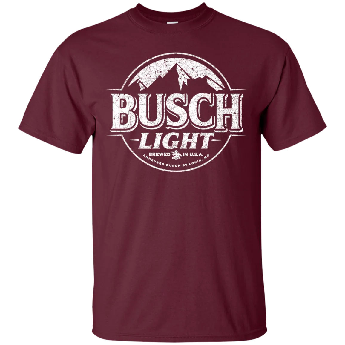 Busch Light Beer T-Shirt Custom Designed White Worn Label Pattern